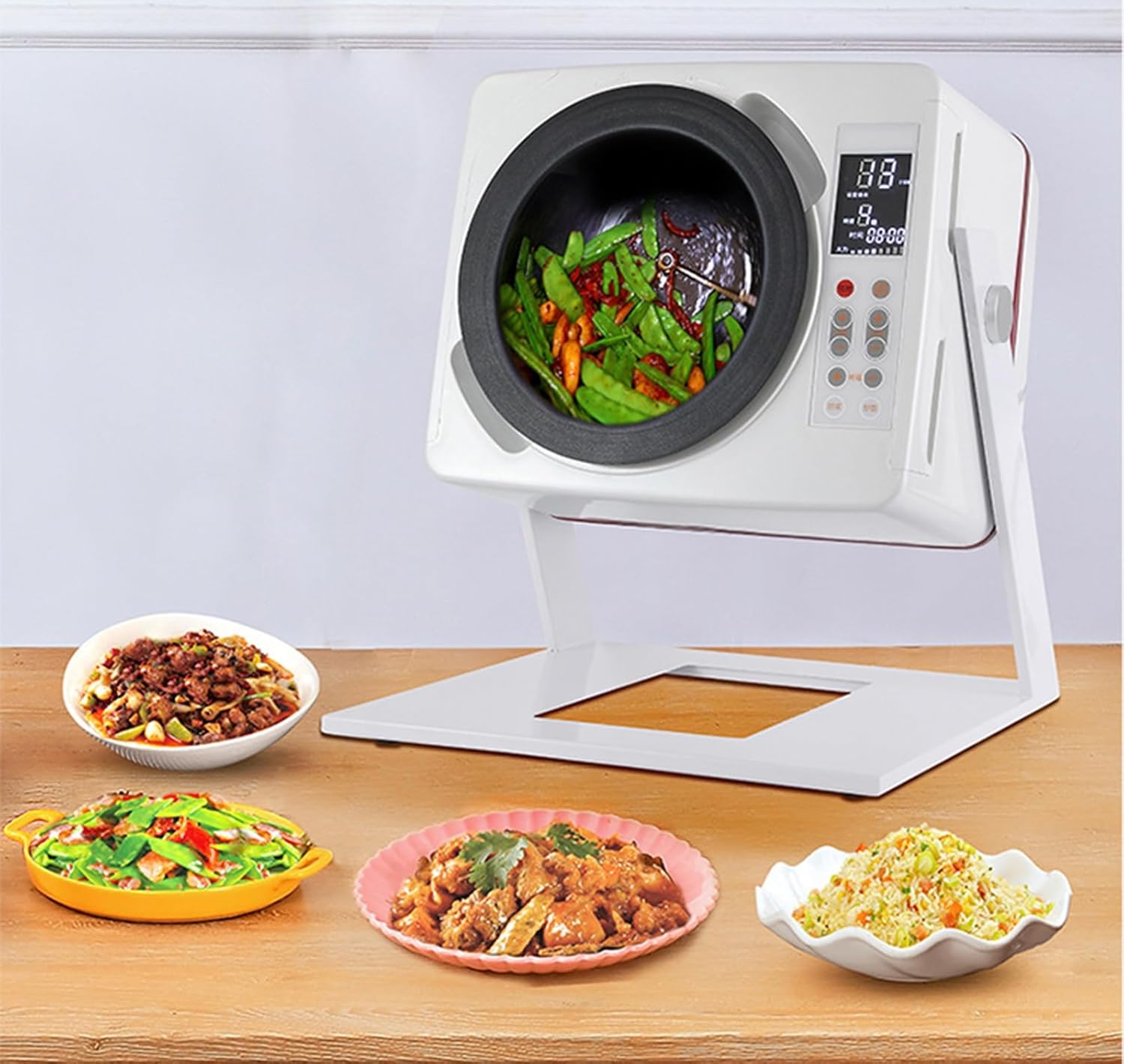 2500W Commercial Food Processor&Automatic Cooking Machine&6L Intelligent Automatic Cooking Machine,Drum Type Food Processor with Smart Touch Screen