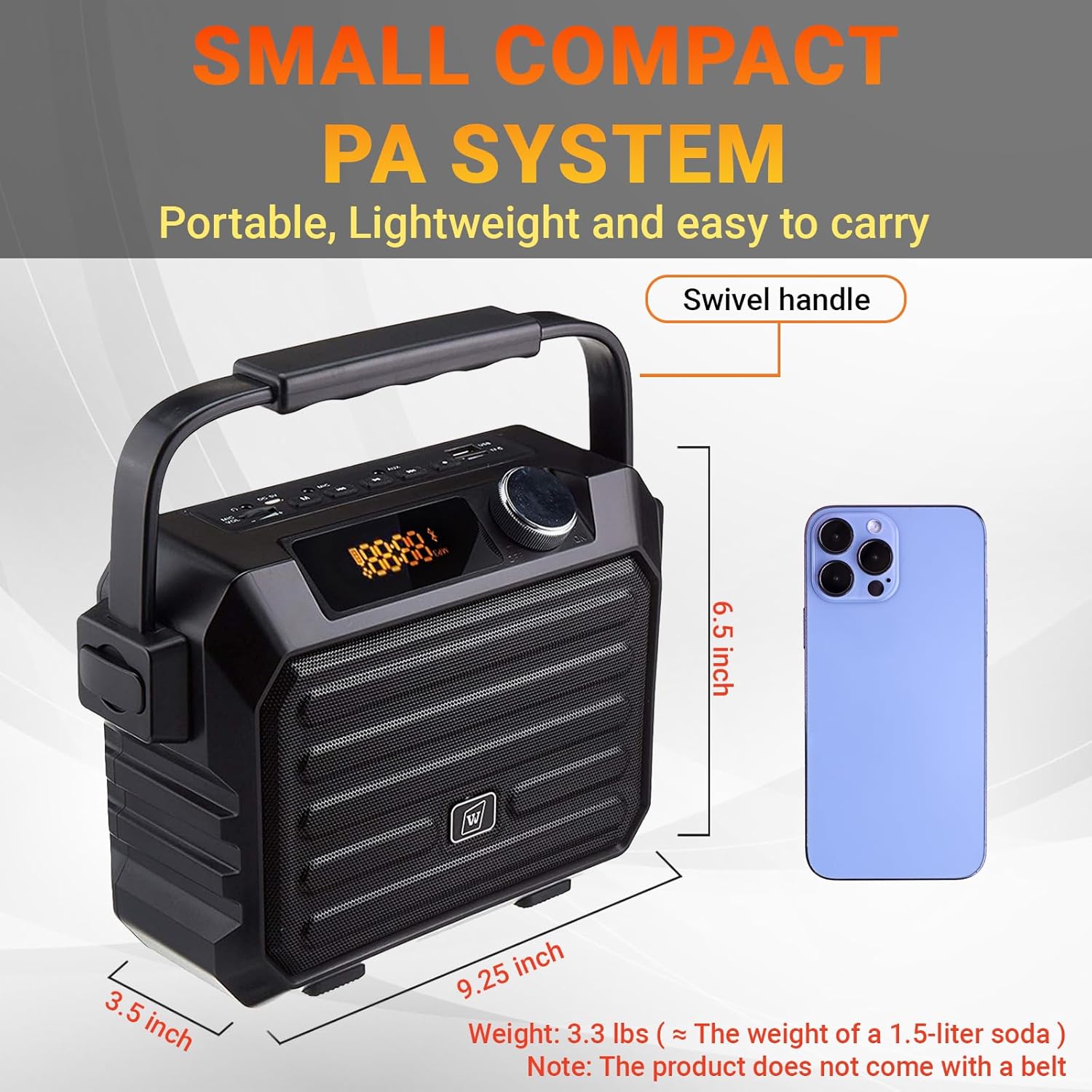 Voice Amplifier for Teachers - Wireless Microphone Headset & Speaker 30W Bluetooth 5.0 Portable Pa System with Echo,FM,Megaphone Speaker Supports USB/TF Card/Aux for Classroom,Speaking,Singing