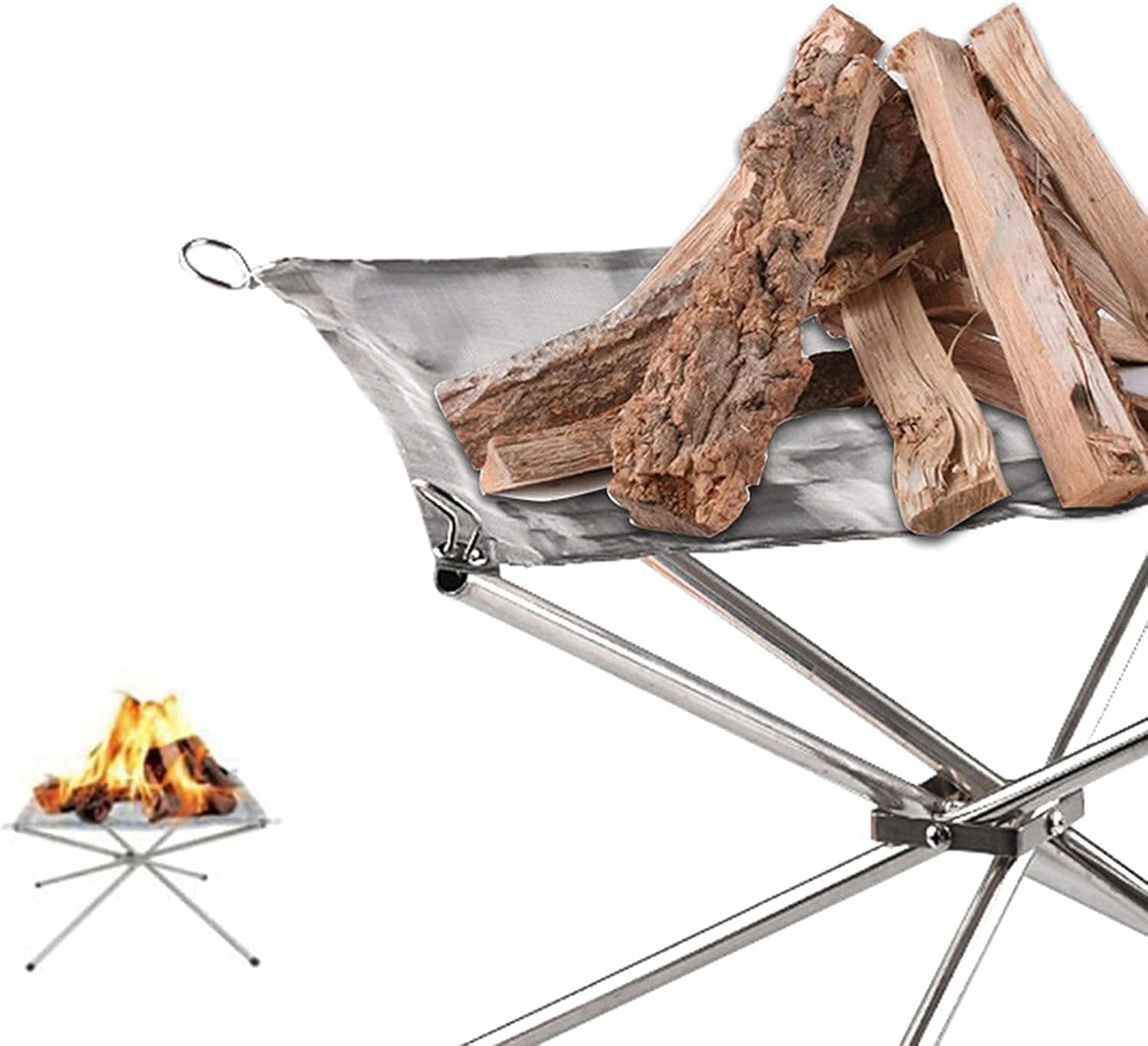 Portable Firepit Camping Stainless Steel Foldable Mesh Fireplace Picnic Bonfire Firepits Wood Burning Fire Pit