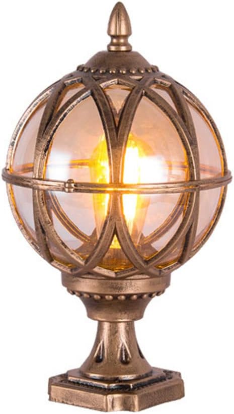 Outdoor Waterproof Post Cap Light Fence Pillar Lamp Vintage Street Light 1 Head Aluminum Courtyard Light Vintage Style LED Exterior Lighting Fixture 12