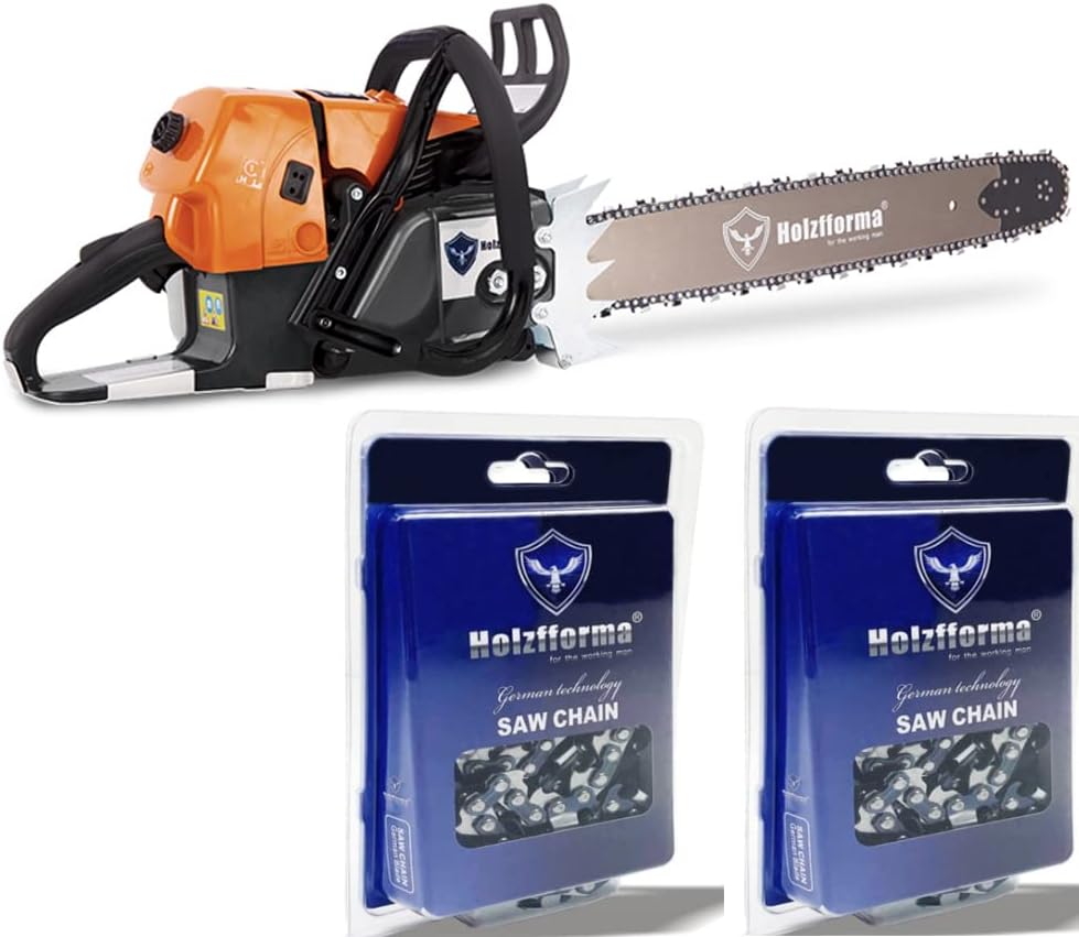 Holzfforma G660 O Dark Grey Chainsaw Power Head With 36inch Guide Bar Standard Ripping and Skip Chain Combo