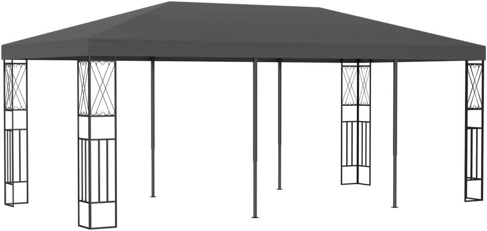 Gazebo 9.8'x19.6' Anthracite Fabric,Spacious Canopy Gazebo with Sturdy Steel Frame for Outdoor Enjoyment Outdoor Structures, Outdoor Canopies, Gazebos