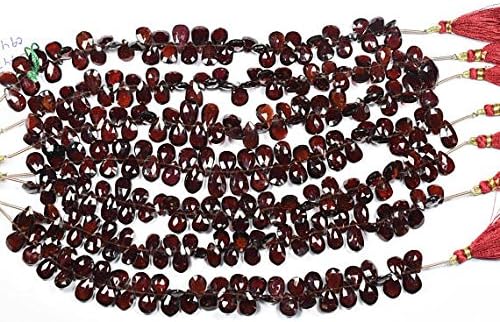 13 inch natural beads strand of 7x9-8x14mm faceted pear mozambique garnet gemstone briolletes beads for DIY jewelry - necklace, bracelet, earring, ring.