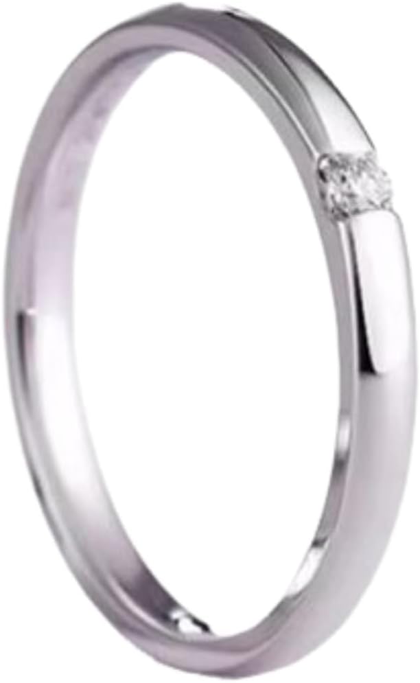 Wycian Halo Ring Men Diamond Promise Ring White Gold and PT950 with 0.03CT Diamond Size Solid Not Plated Fashion for Ladies Christmas Jewelry