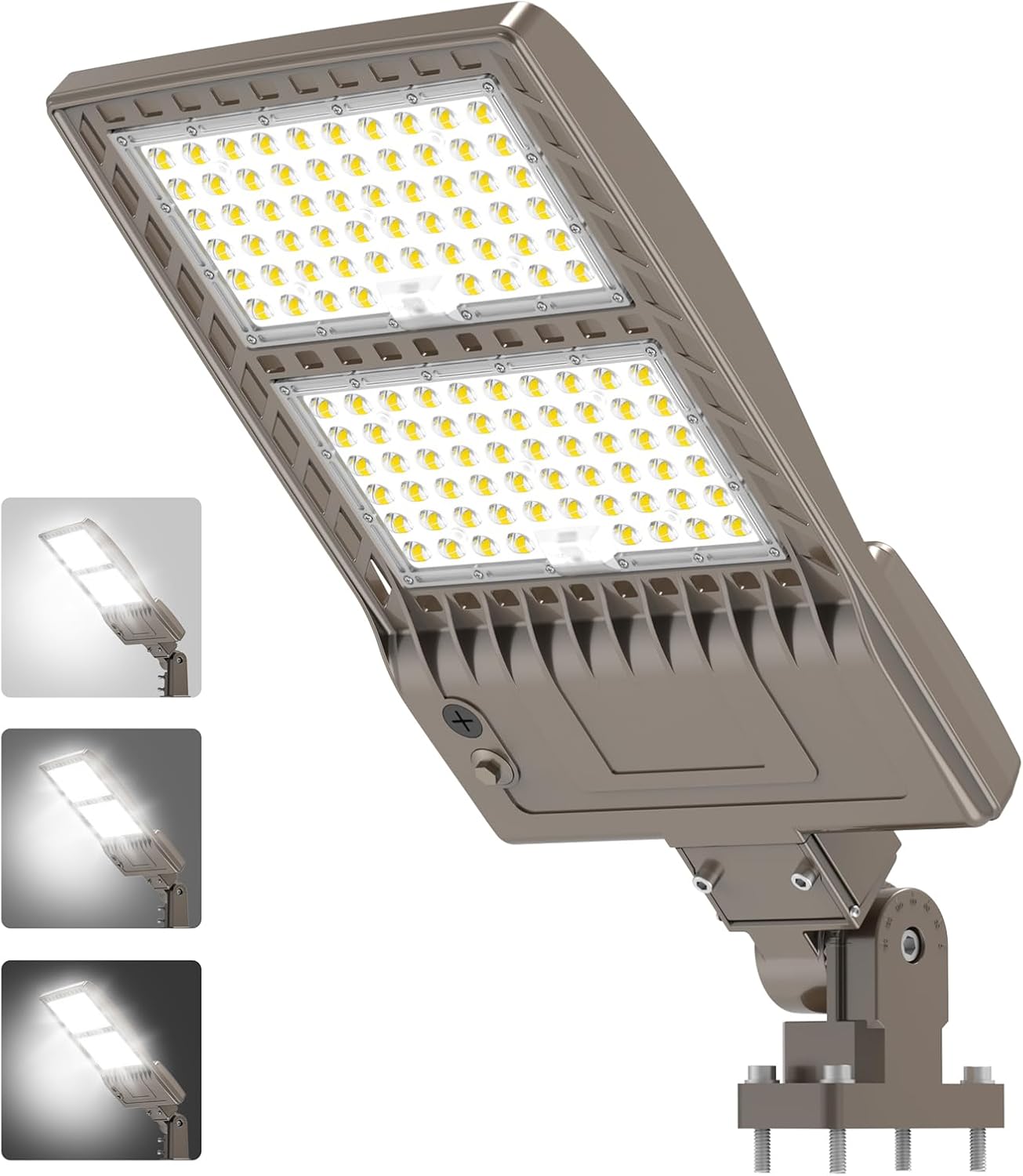 BBESTLED 320W LED Parking Lot Light Outdoor Wall/Arm Mount, UL DLC Listed IP65 5000K 44800LM Commercial Area Lighting 100-277VAC Input, 320W 256W 192WLED Shoebox Parking Pole Light Fixtures
