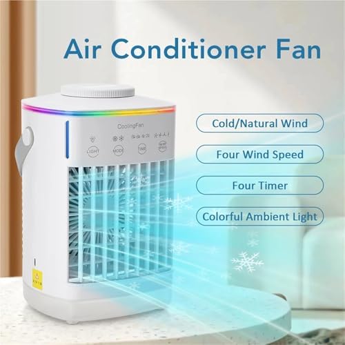 Portable. Portable Air Conditioner with Colorful Atmosphere Light Water Cooling Fan .Tabletop