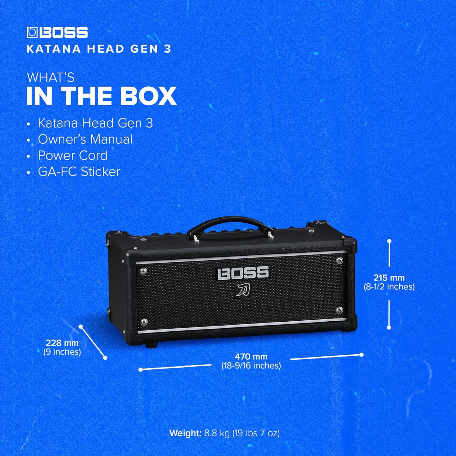 BOSS Katana Head Gen 3 Guitar Amplifier | Compact 100-Watt Amp Head | Evolved Tube Logic Sound | 12 Amp Characters | Onboard BOSS Effects | Advanced Connectivity | Built-in 5-Inch Practice Speaker