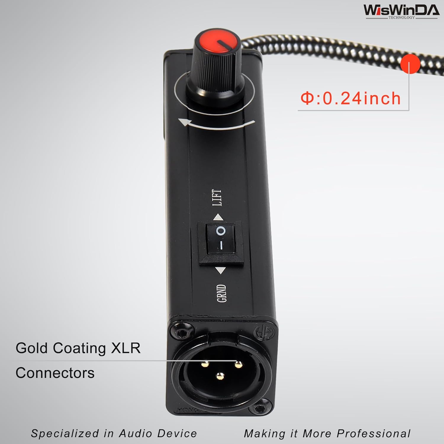 Upgrade Pro101A HiFi Stereo AUX to XLR Isolation Box with Volume Controller Ground Lift Switch Build-in 3.5mm Aux Cord 3.3ft Gold Coating Plug with Extra XLR Y Cord