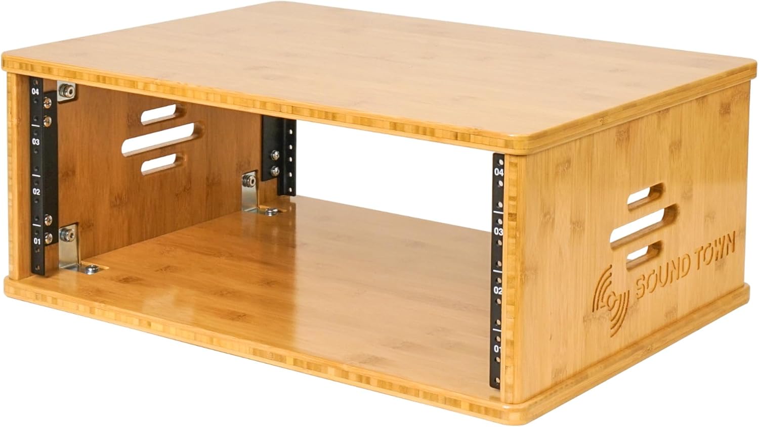 Sound Town DIY 4U Solid Bamboo Studio Rack w/ 14.2