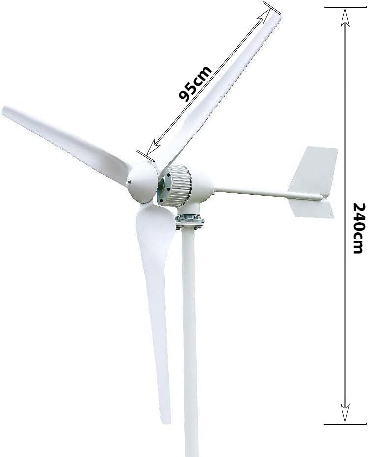 Wind Turbine 2000W AC 48V Home Use Horizontal Wind Generator Kits 3 Blades with Digital MPPT Controller to Charge Batteries Off Grid System for Home, Boat, Marine, Garden