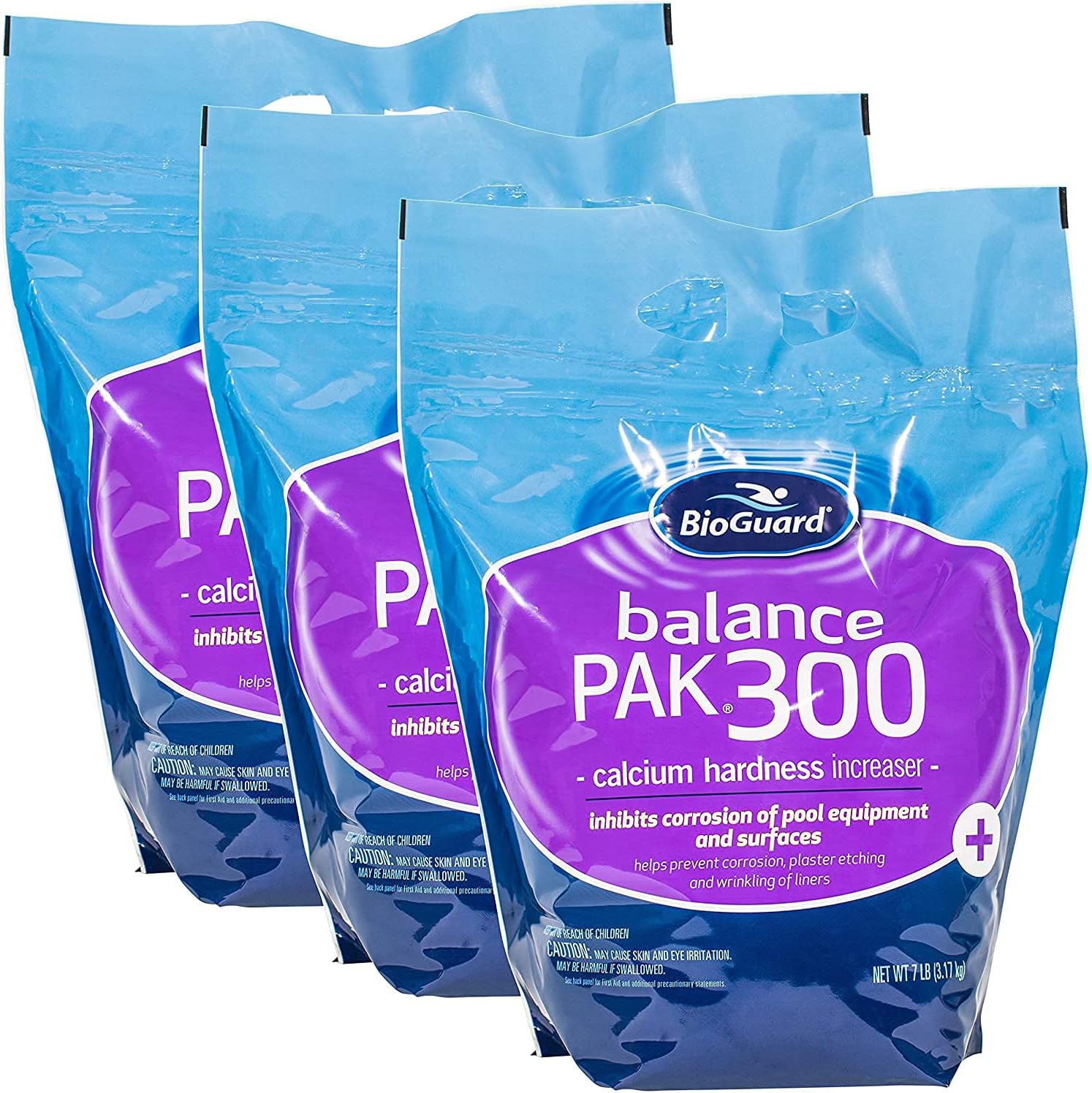 BioGuard Balance Pak 300, 7 lb, Pack of 3, Calcium Hardness Increaser, Quick-Dissolving, Prevent Corrosion of Pool Equipment and Surfaces