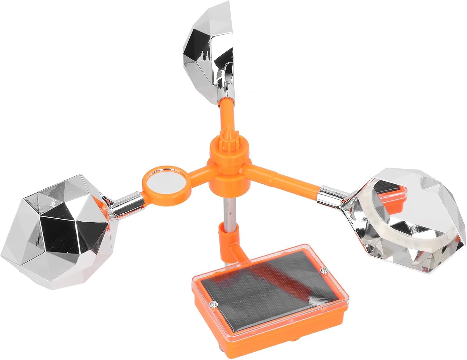 6Pcs Solar Wind Powered Bird Flashing Deterrent 360° Reflection 68mm Mirror 410mm Rotation Diameter Rain Proof Design