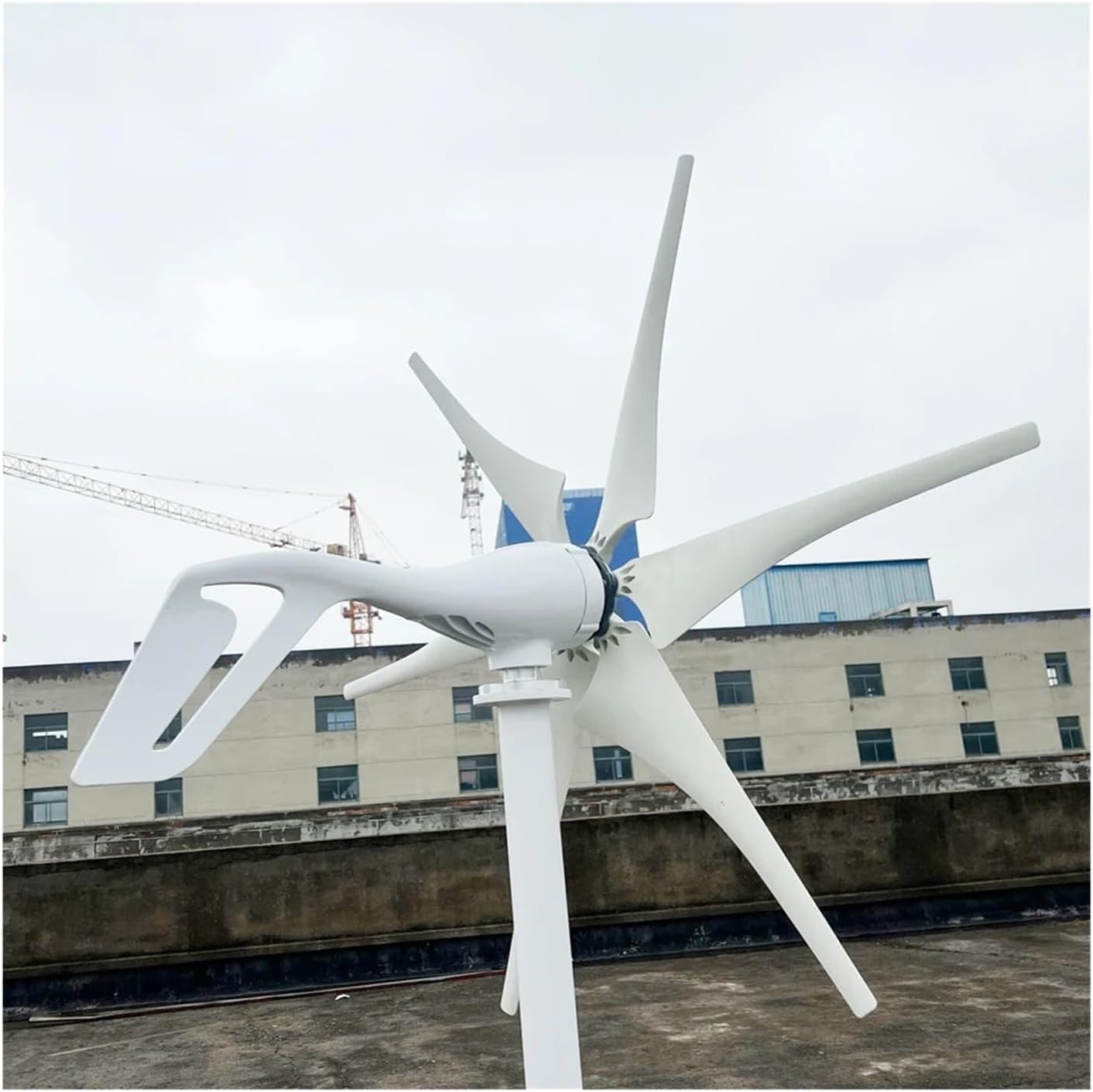5000W Windmill 12V 24V 48V 6 Blades Wind Turbine Generator with MPPT Controller Low Start Wind Speed for Off Grid System Low Starting Speed for Home(Hybrid Control,6 Blades_48V)