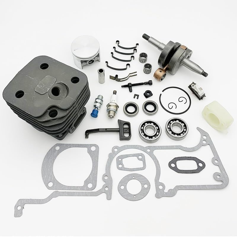 Garden Parts 50mm & 52mm Cylinder Piston Crankshaft Crank Bearing Oil Seal Kit for Husqvarna 268 272 272XP 272K Gas Chainsaw Parts(HUS272 52MM)