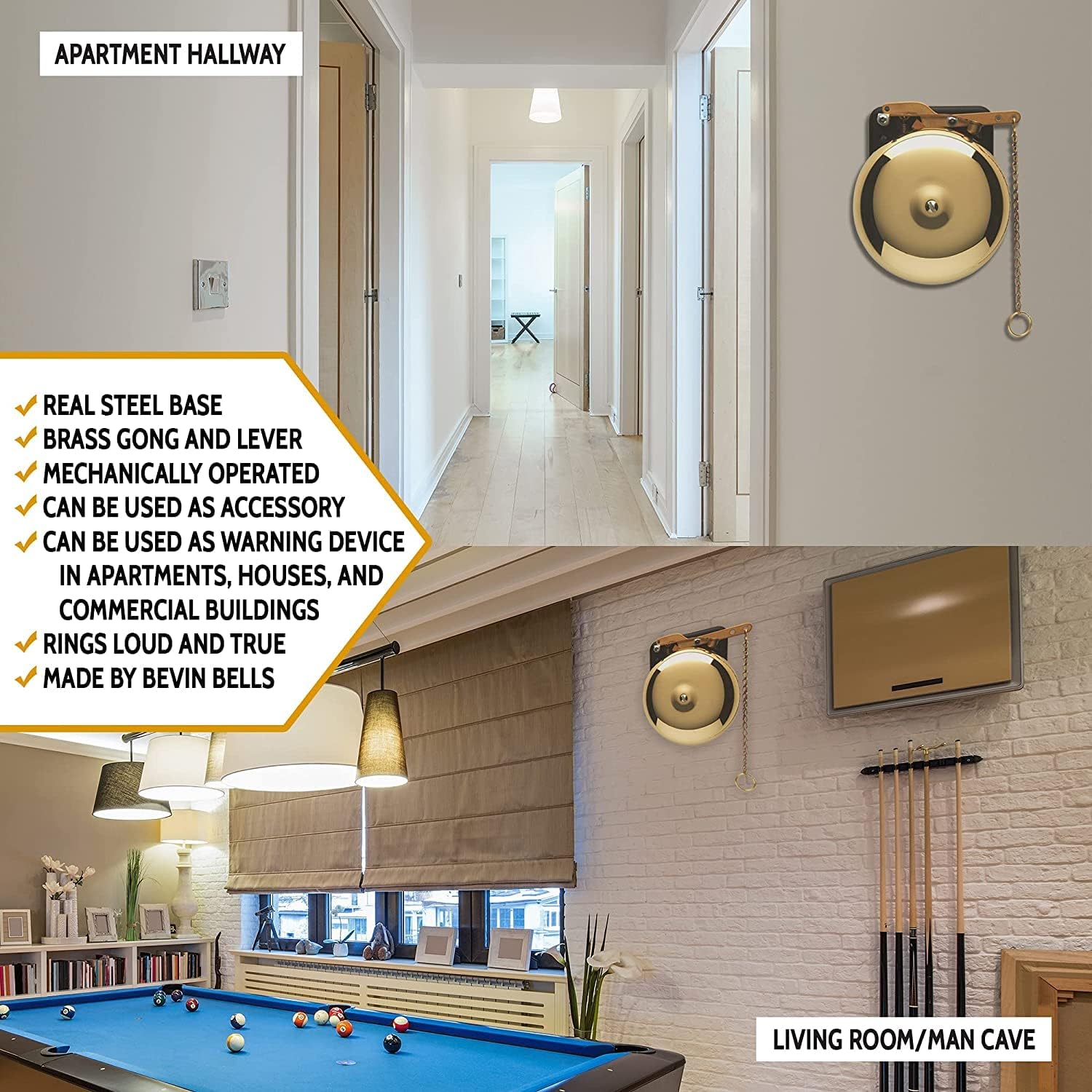 Bevin Bells Brass Trip Gong | Traditional Prize Fighter 8