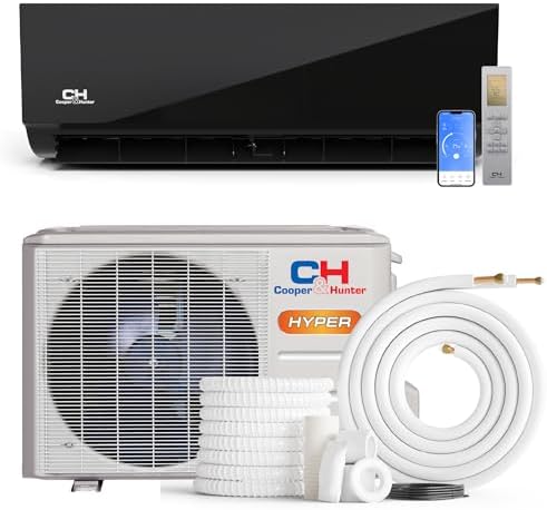 Cooper & Hunter 9,000 BTU 230V Hyper Heat Ductless Mini Split Air Conditioner & Heat Pump – 26 SEER2 Inverter System – Heats Down to -22F – Includes 16FT Installation Kit – Midnight Black