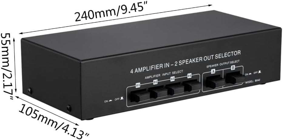 Passive Power Amplifier Selector Speaker Switch 4 Amp In 2 Speaker Out
