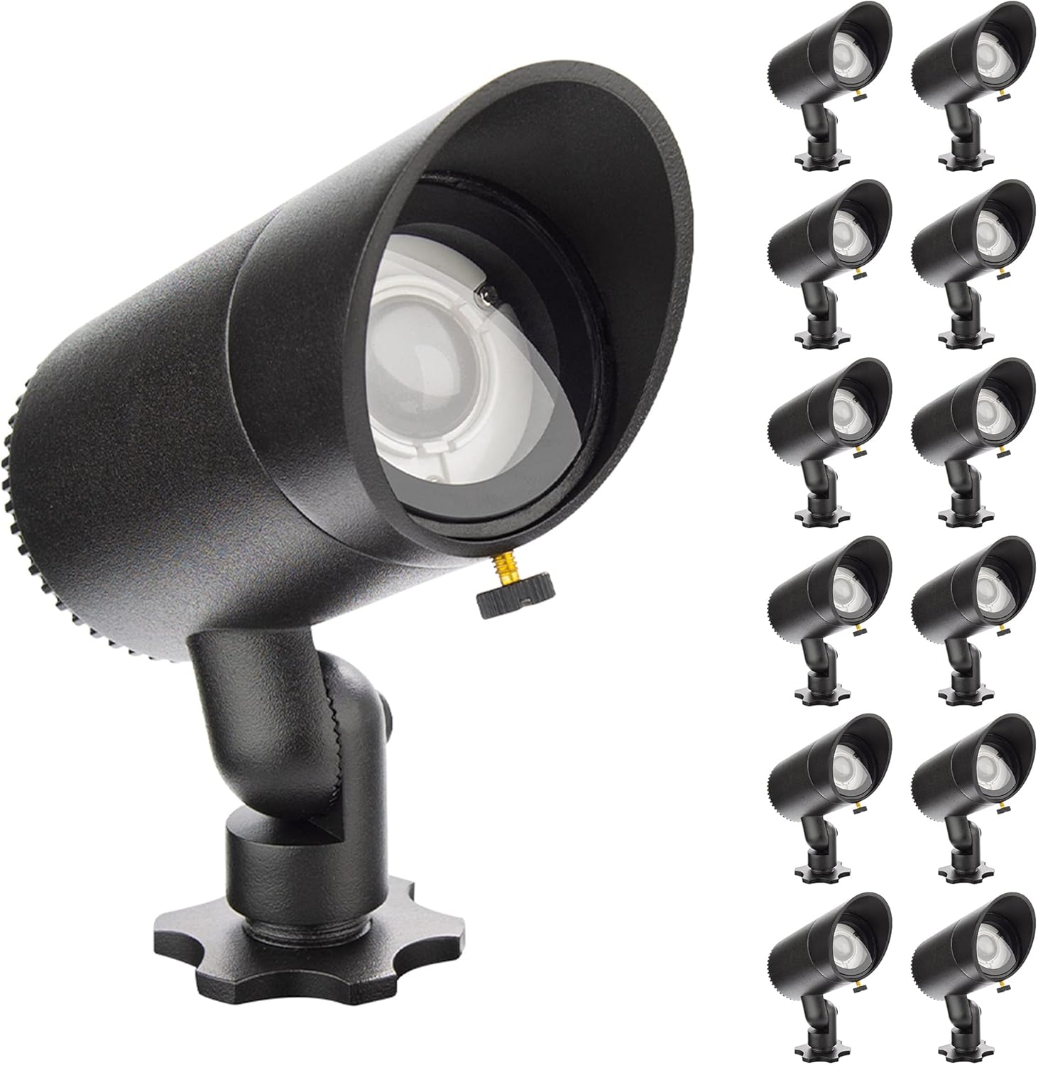 WAC Landscape Lighting, LED 12V Basic Accent Light 6W with Adjustable Beam Angle 2700K in Black (Pack of 12)