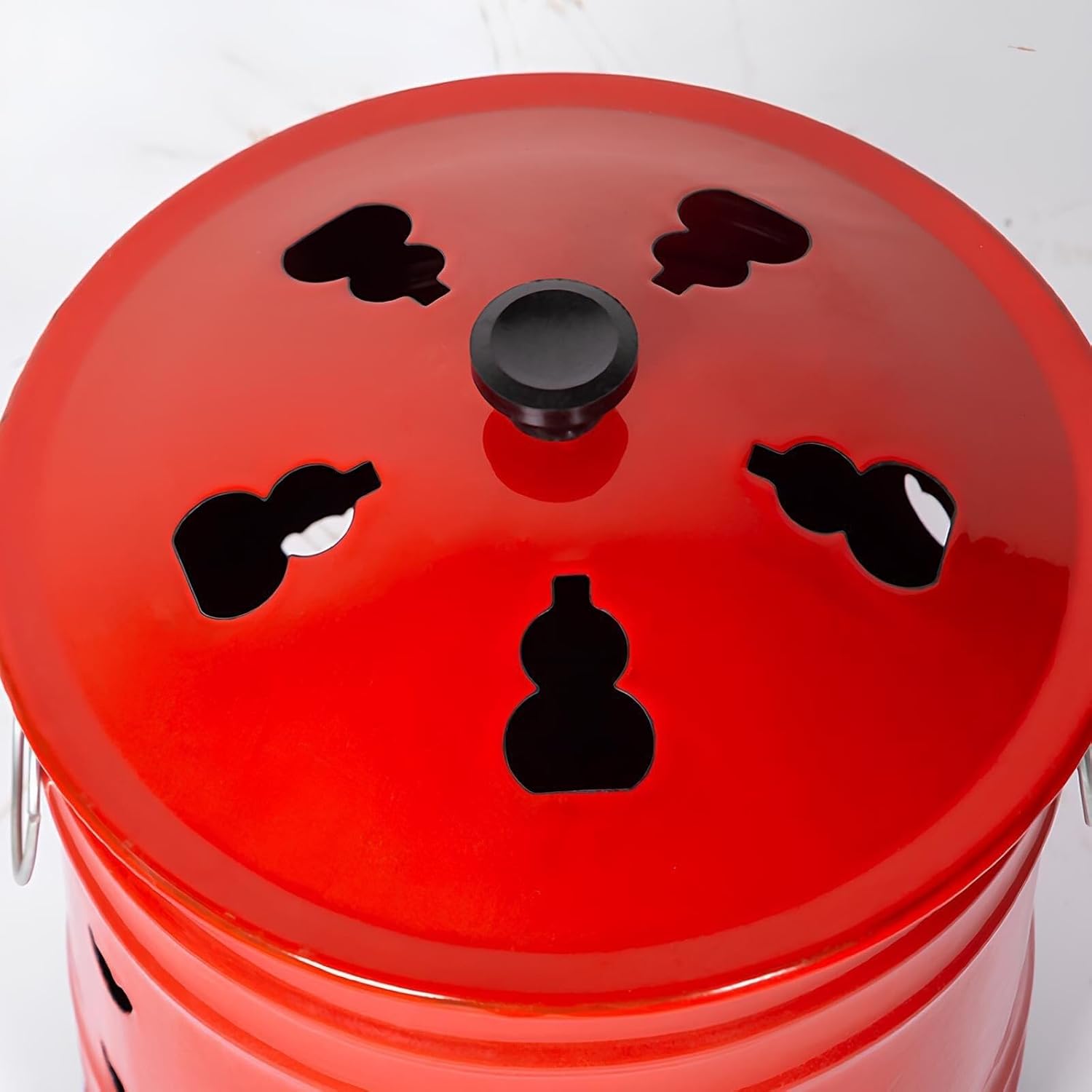 YFJK Metal Trash Burning Barrel with Handle, 33x33cm Paper Burner for Safe Document Disposal, Outdoor Fire Pit for Burning Papers and Waste