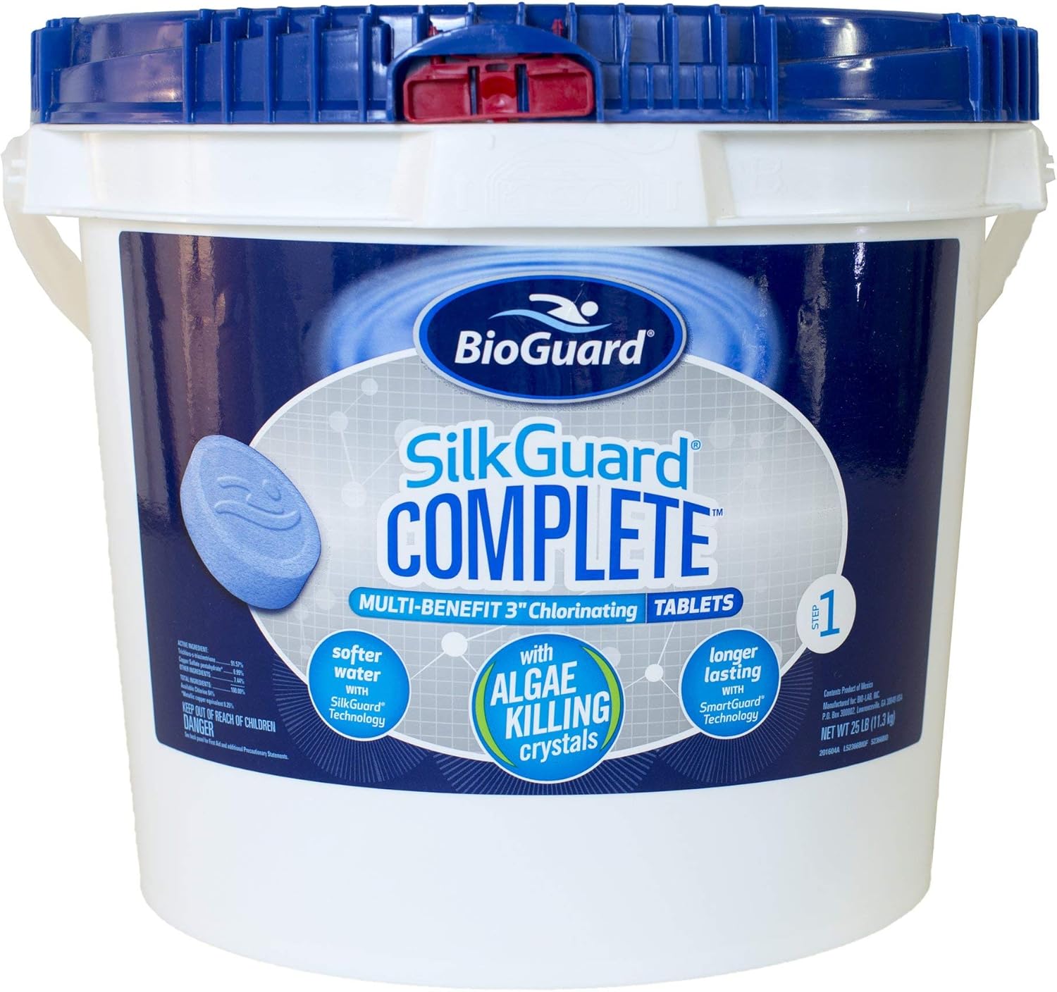 BioGuard SilkGuard Complete 3” Chlorinating Tablets, 25 lb, Chlorine Tablets for Sanitizing Swimming Pools
