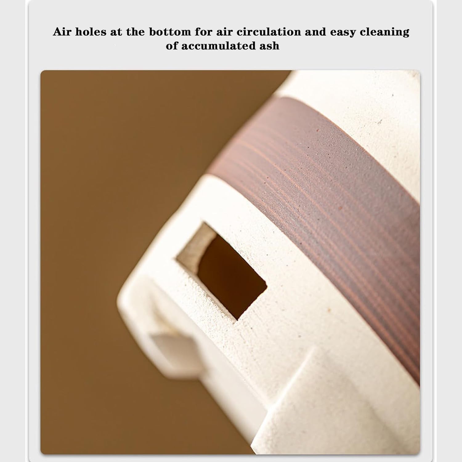 BNEI Ceramic fire Pit, Portable Tabletop fire Pit, Three, Suitable for Winter Heating, Barbecue (Large)