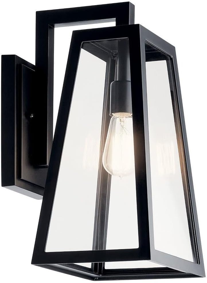 Kichler Delison 1-Light Outdoor Wall Light in Black, Modern Exterior Fixture, (9.5