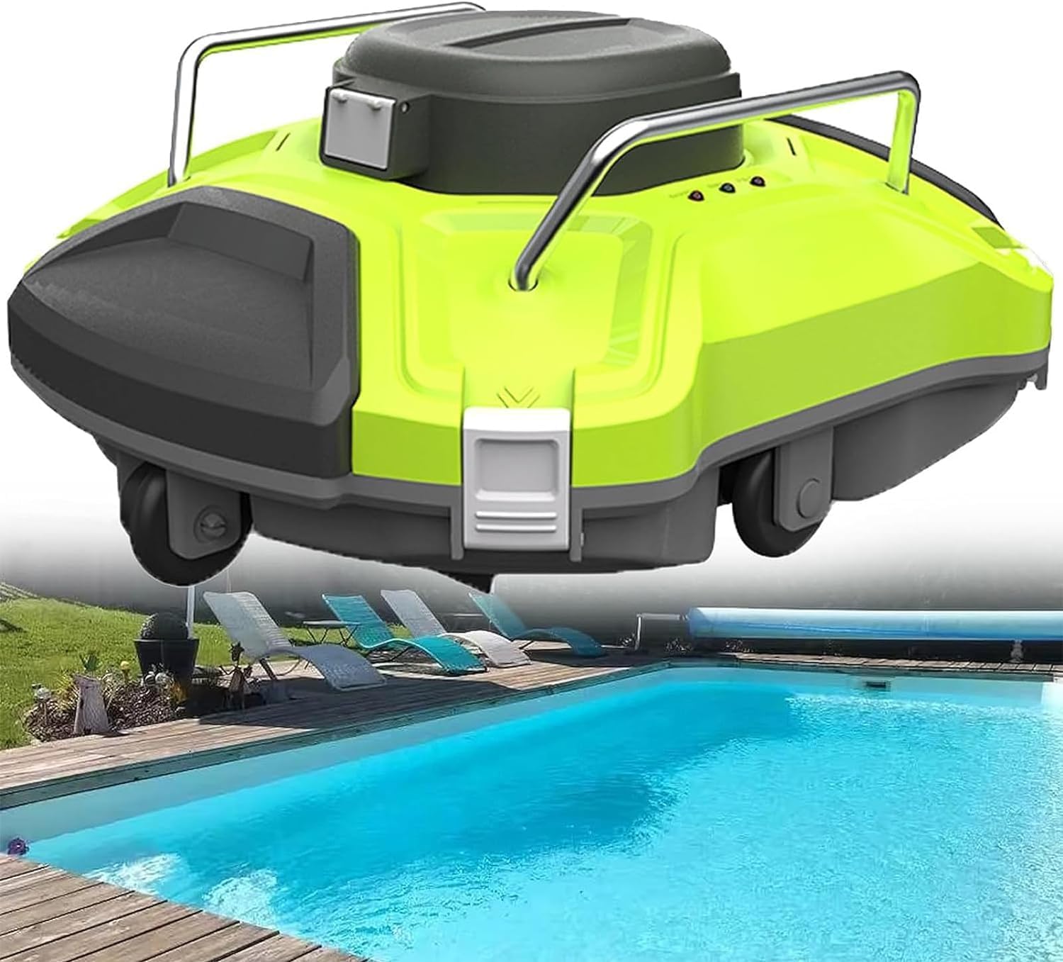 Cordless Robotic Pool Cleaner, Cordless Robotic Pool Cleaner IPX8 Waterproof Dual-Motor Suction Self-Parking 120Mins Runtime Automatic Pool Vacuum