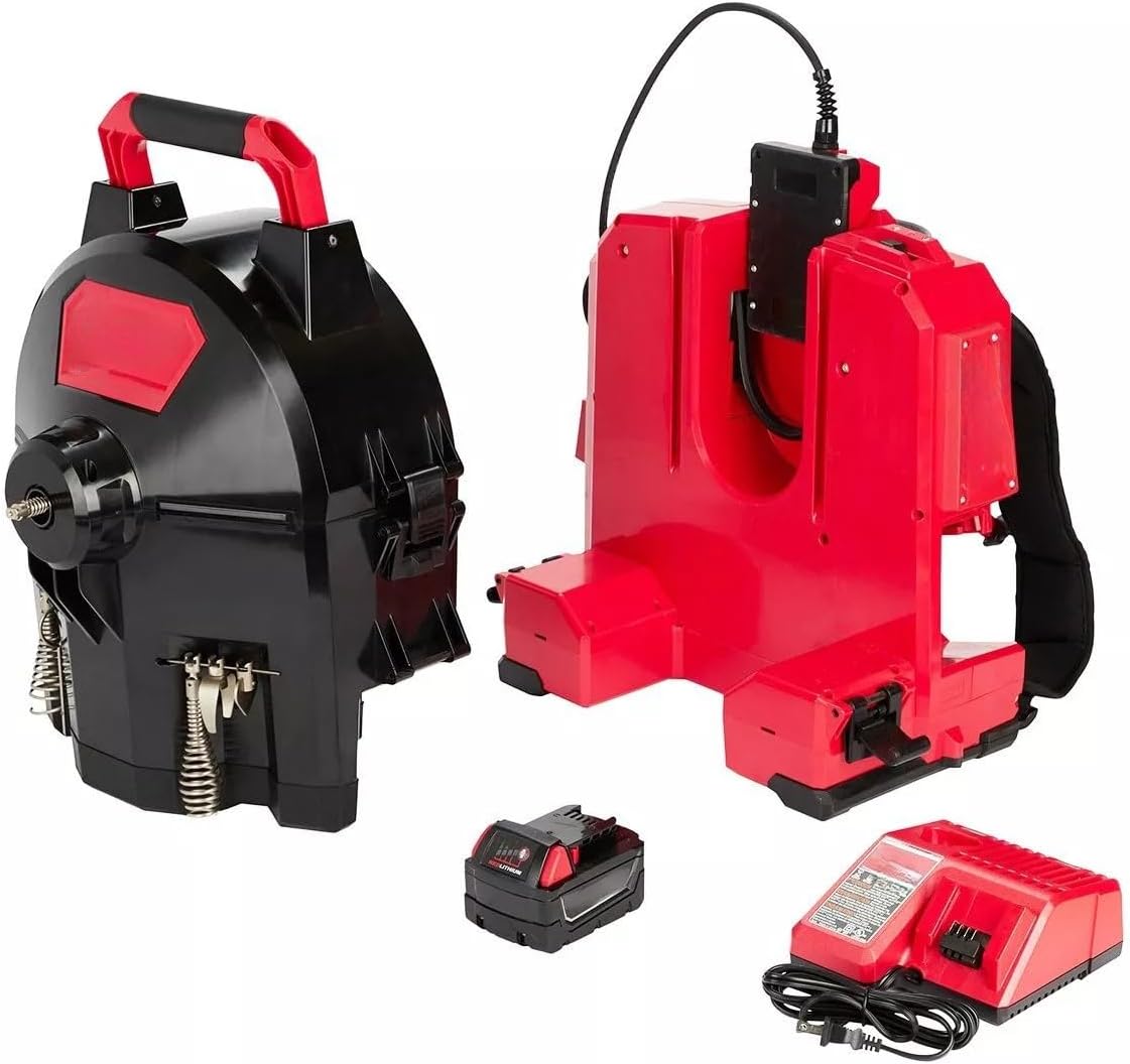 2775B-211 Compatible with Milwaukee 18V Cordless Drum Machine with 3/8” Cable, Drain Cleaner Tool Kit