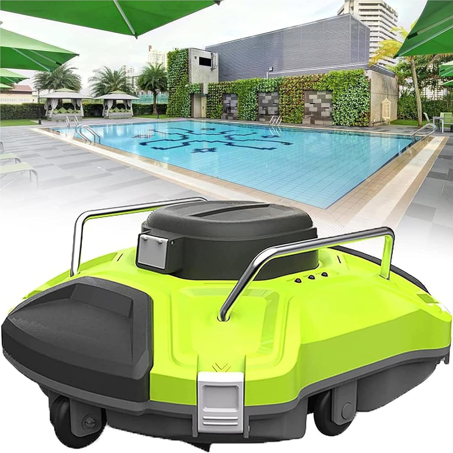 Robotic Pool Cleaners, Robotic Pool Cleaner Cordless Pool Vacuum Fully Automatic Swimming Pool Cleaning Robot White for Above/In-Ground Pools