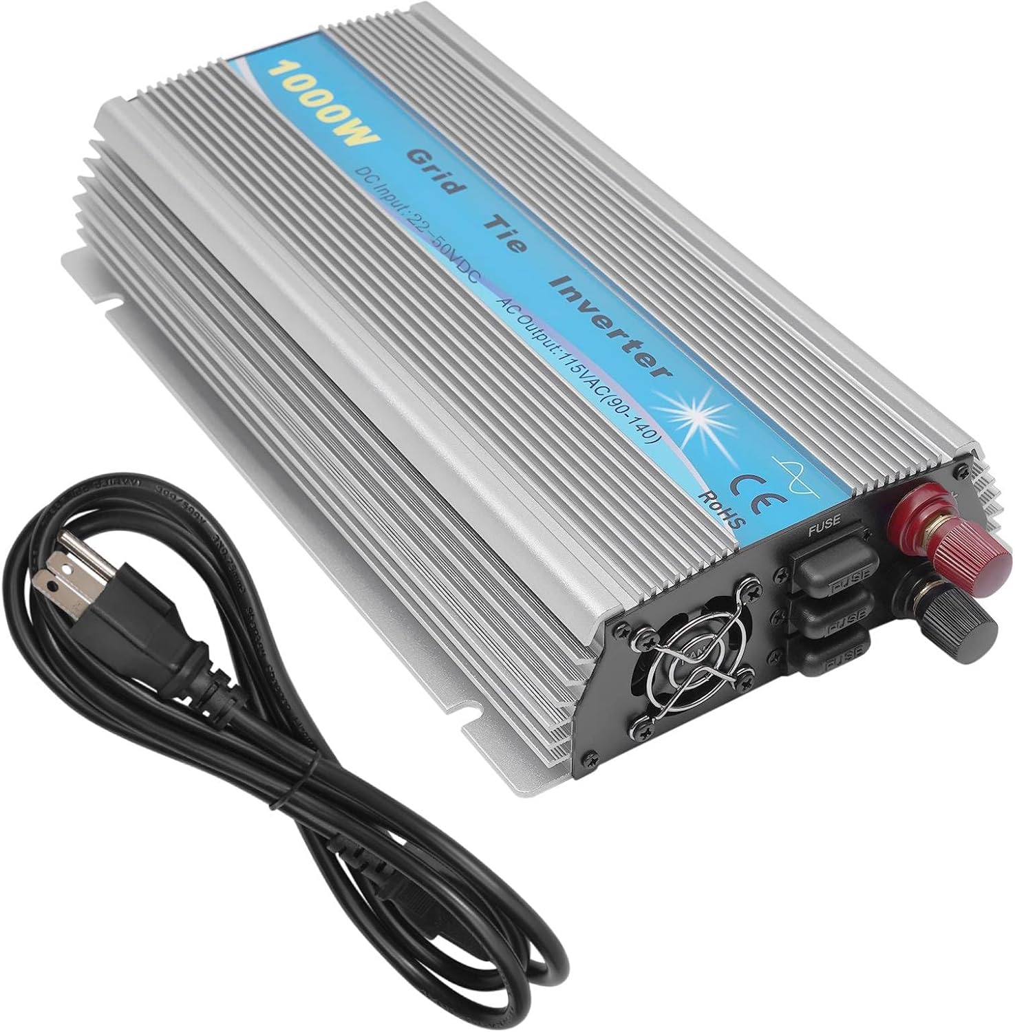 Grid Tie Inverter 1000W, Solar Grid Tie Inverter, 10.6x6.5x2.1 Inch, 110V MPPT, Aluminum Alloy GTI1000W with CE/RoHS Certification