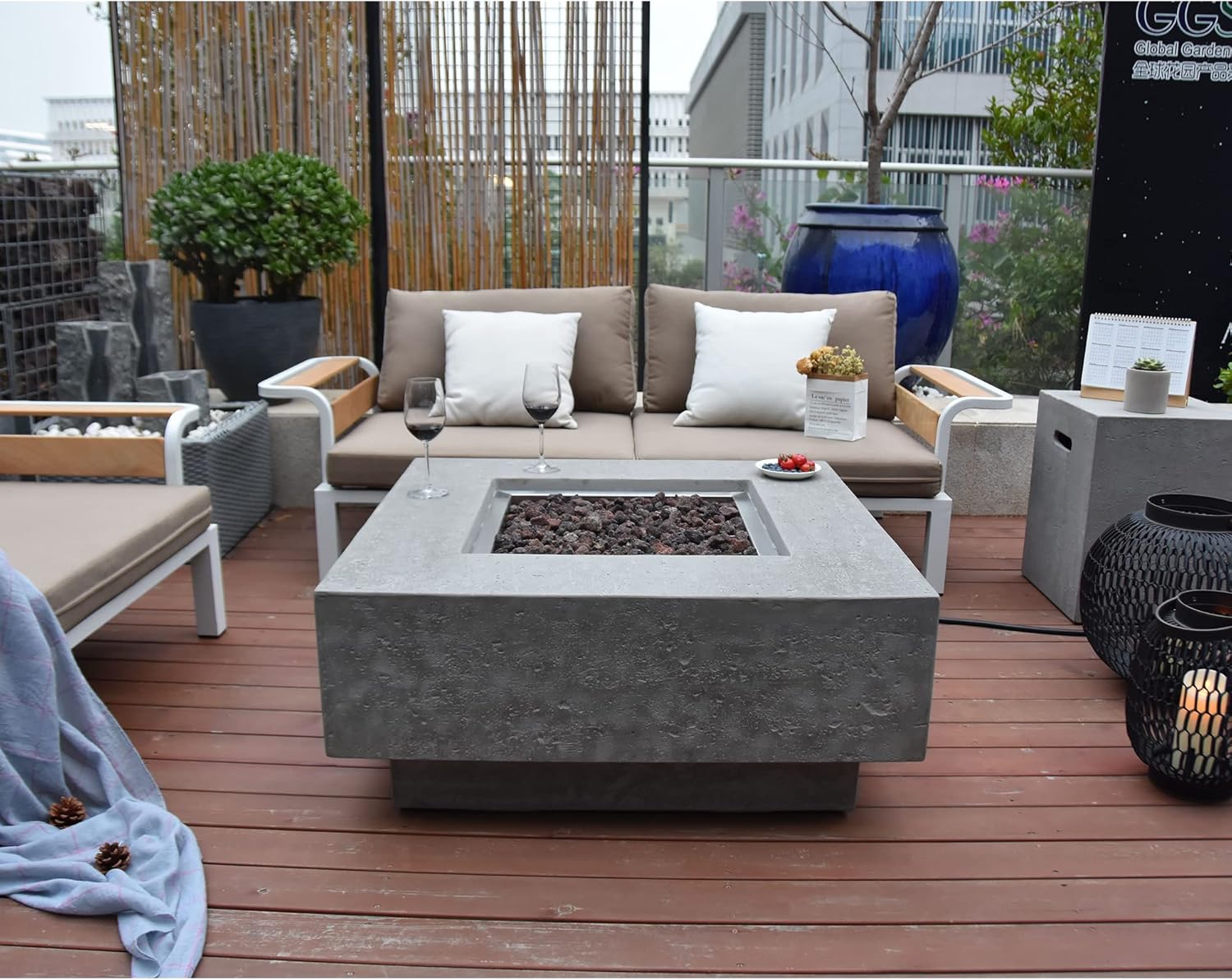 Elementi Manhattan Concrete Fire Pit 36