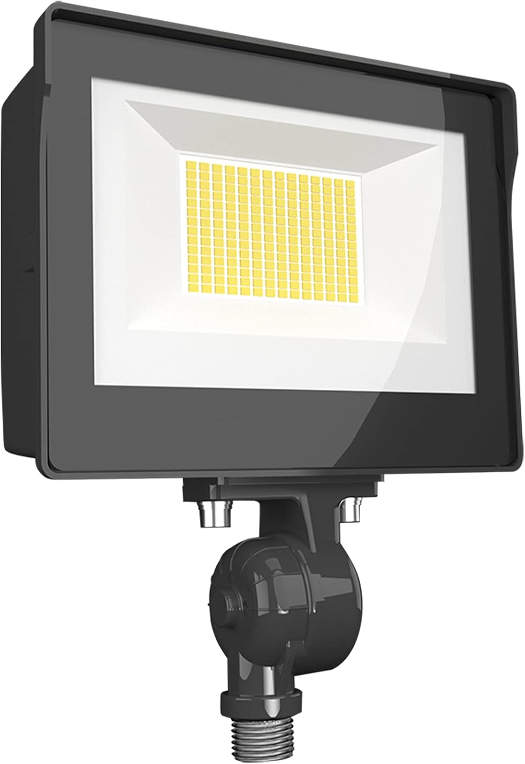RAB Lighting X17 XFU 3-Way Adjustable Dusk to Dawn LED Flood Light, 3000K/4000K/5000K Selectable, 15W/25W/35W Adjustable, 0-10V Dim to 10%, 120-277 Volt, 1/2 inches Knuckle Mount, X17XFU35