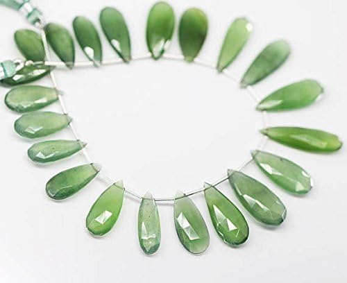13 inch natural beads strand of 20mm faceted drop green quartz gemstone beads for DIY jewelry - necklace, bracelet, earring, ring.