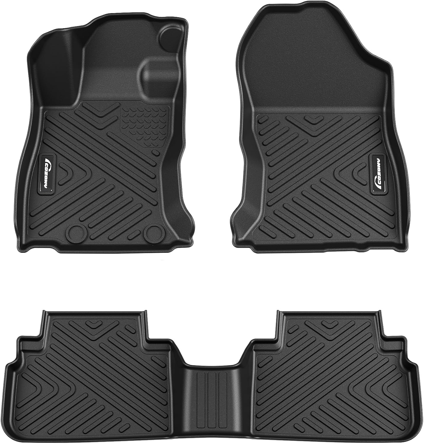 Floor Mats for Subaru Forester 2019-2024, TPE All Weather Forester Accessories Custom Fit Front 1st & 2nd Row Floor Liner, Black