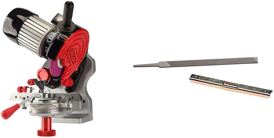 Oregon Professional Compact 120-Volt Bench Grinder, Universal Saw Chain Sharpener (410-120) 40466 Chainsaw Depth Gauge Tool and Flat File