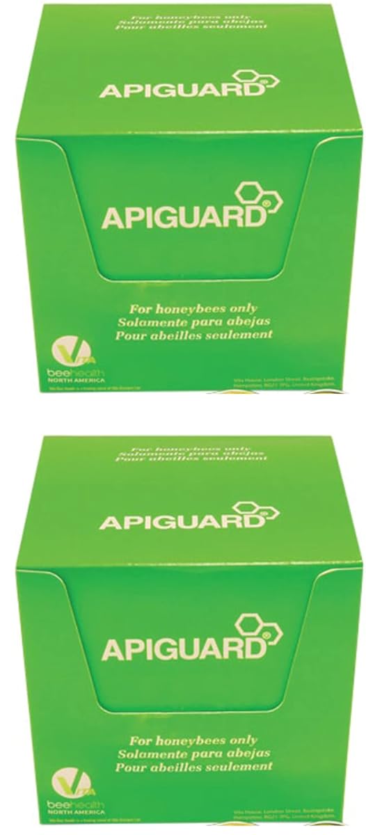 Apiguard Two Boxes of Ten 50g Trays - 2 Trays per hive Recommended (20) - for Control of Varroa Mites in Honey Bee Hives