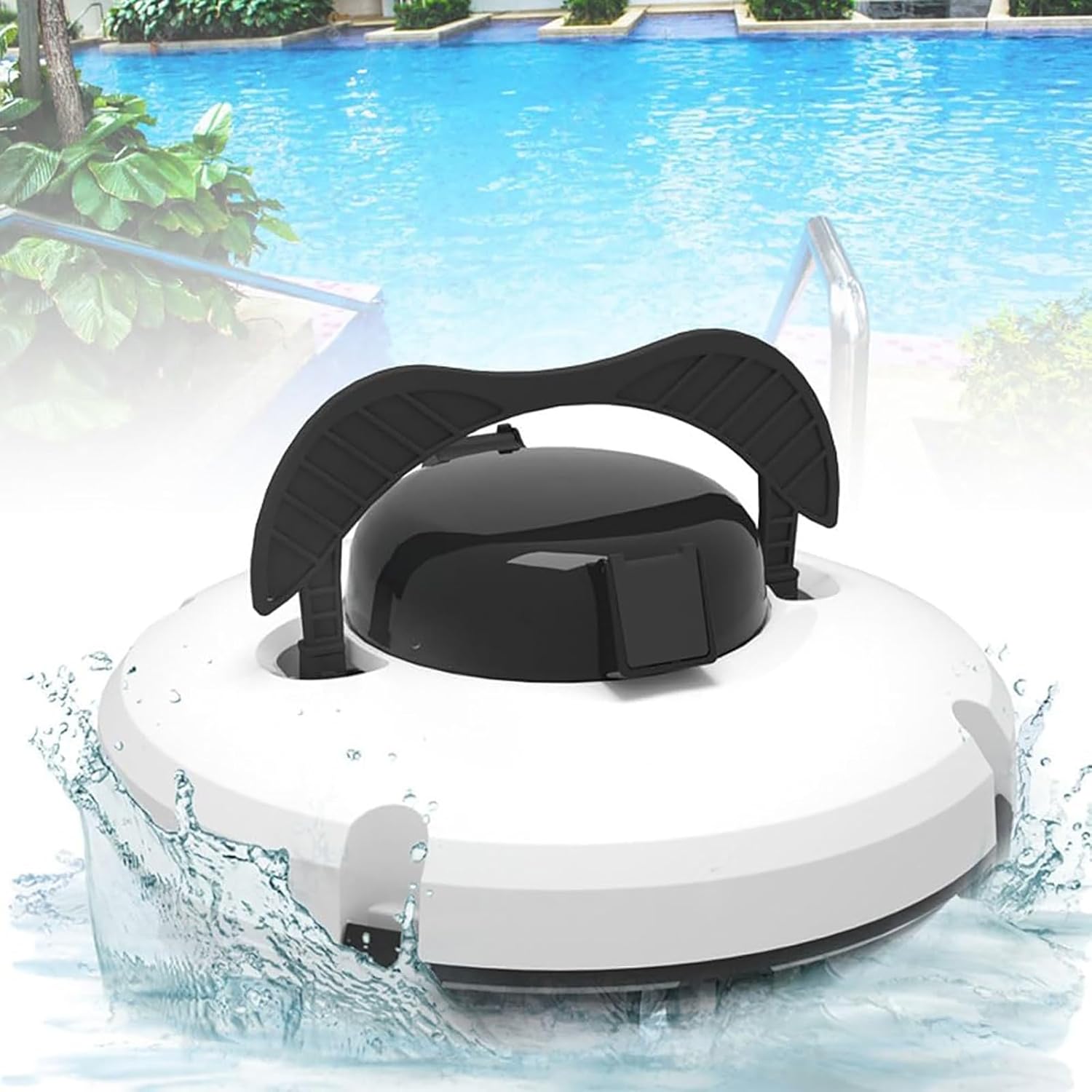 Pool Cleaner, Cordless Robotic Pool Vacuum for Flat Pool in/Above Ground-Lasts up to 120 Minutes-Self-Parking,Waterline Cleaning-Perfect for Pools Up to 1000 Sq.ft in Area,110V