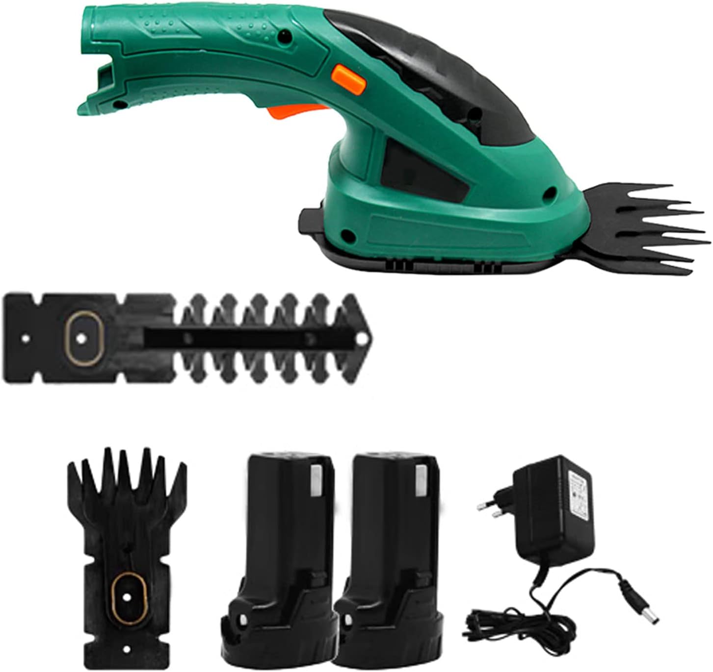 Cordless Grass Shear & Hedge Trimmer, 3.6 V 2-in-1 Electric Handheld Grass & Hedge Trimmer Edging Shear Set with Pruning Blades and Grass Cutting Blades, Rechargeable Battery, for Garden, Lawn