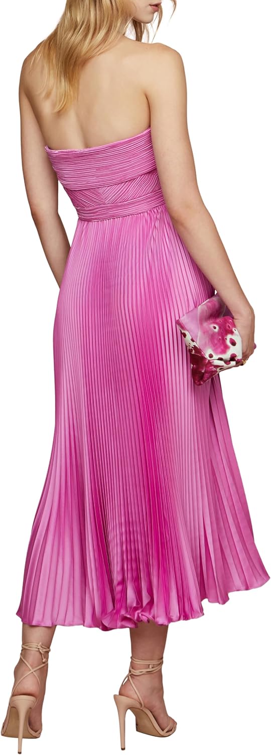 AMUR Women's Harden Pleated Strapless Midi