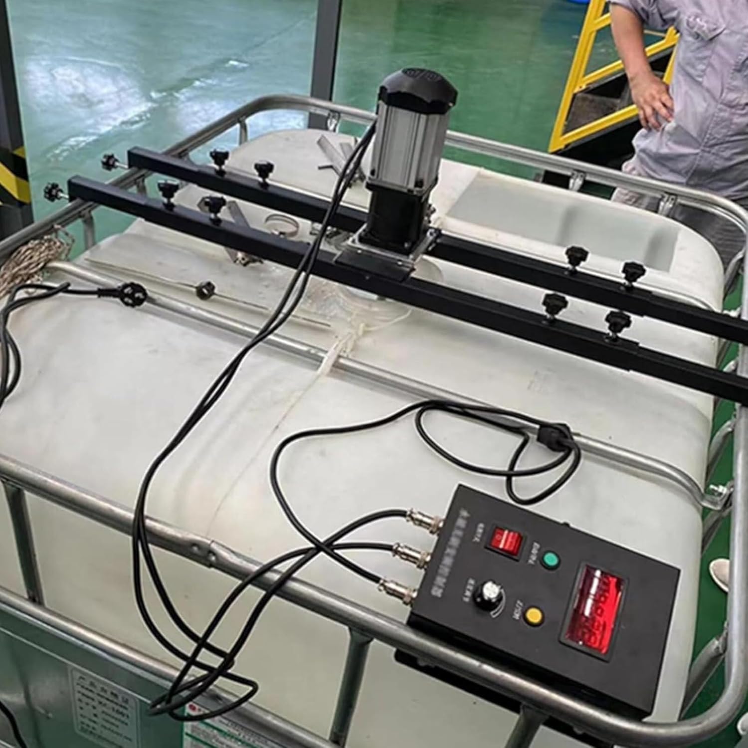 IBC Paint Agitator, 980W Electric Tank Mixer Machine, Commercial 1 Ton Paint Stirring Machine with Support Hanger, Paint Mixing Equipment, for Ink Dissolver Agitator