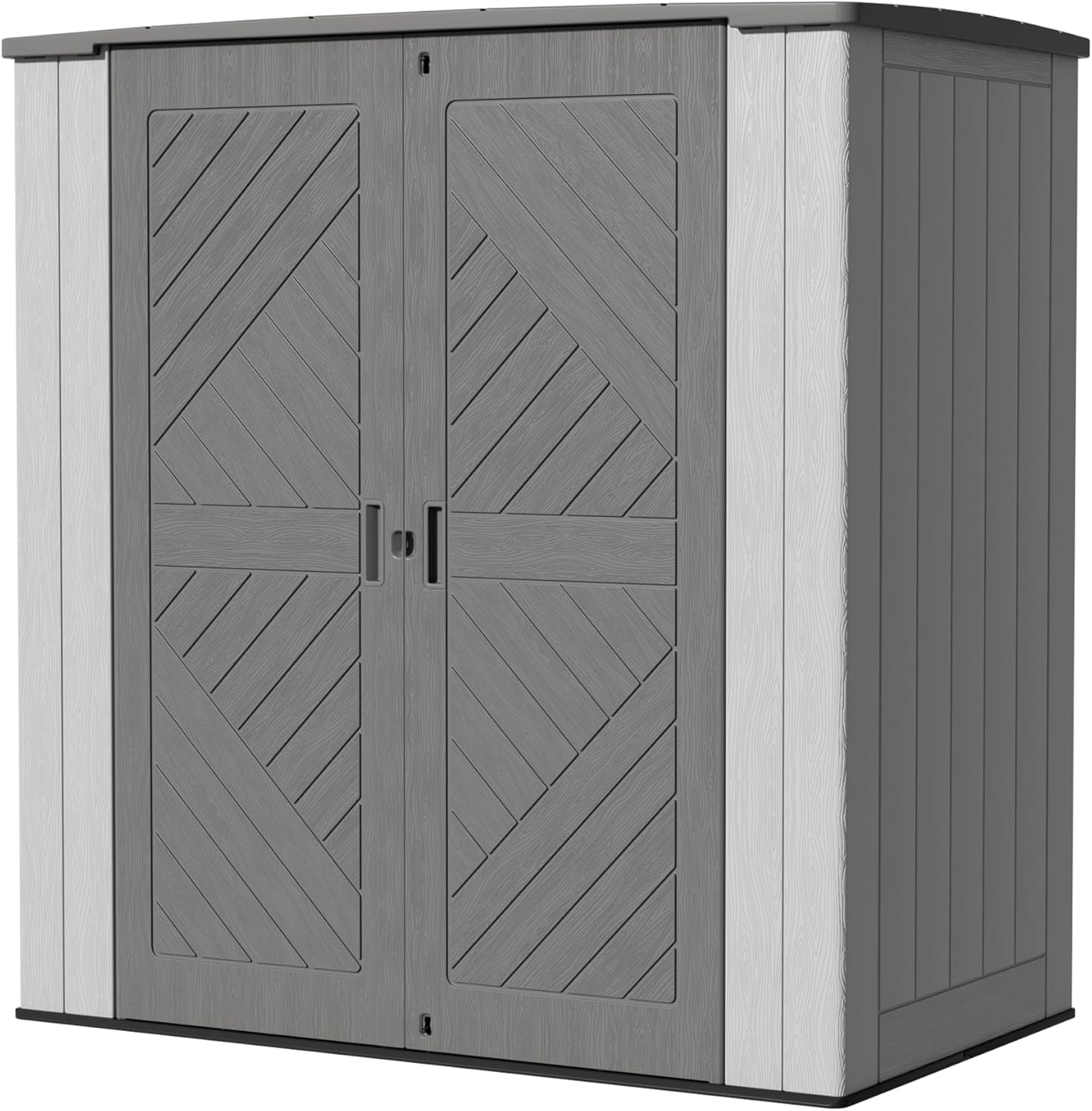 6×3.5 FT Storage Shed with Floor,HDPE Resin Outdoor Storage Shed Weather Resistant,Garden Sheds with Windows for Home/Garden Tools/Backyard/Lawn Mower/Bike Storage(Gray)
