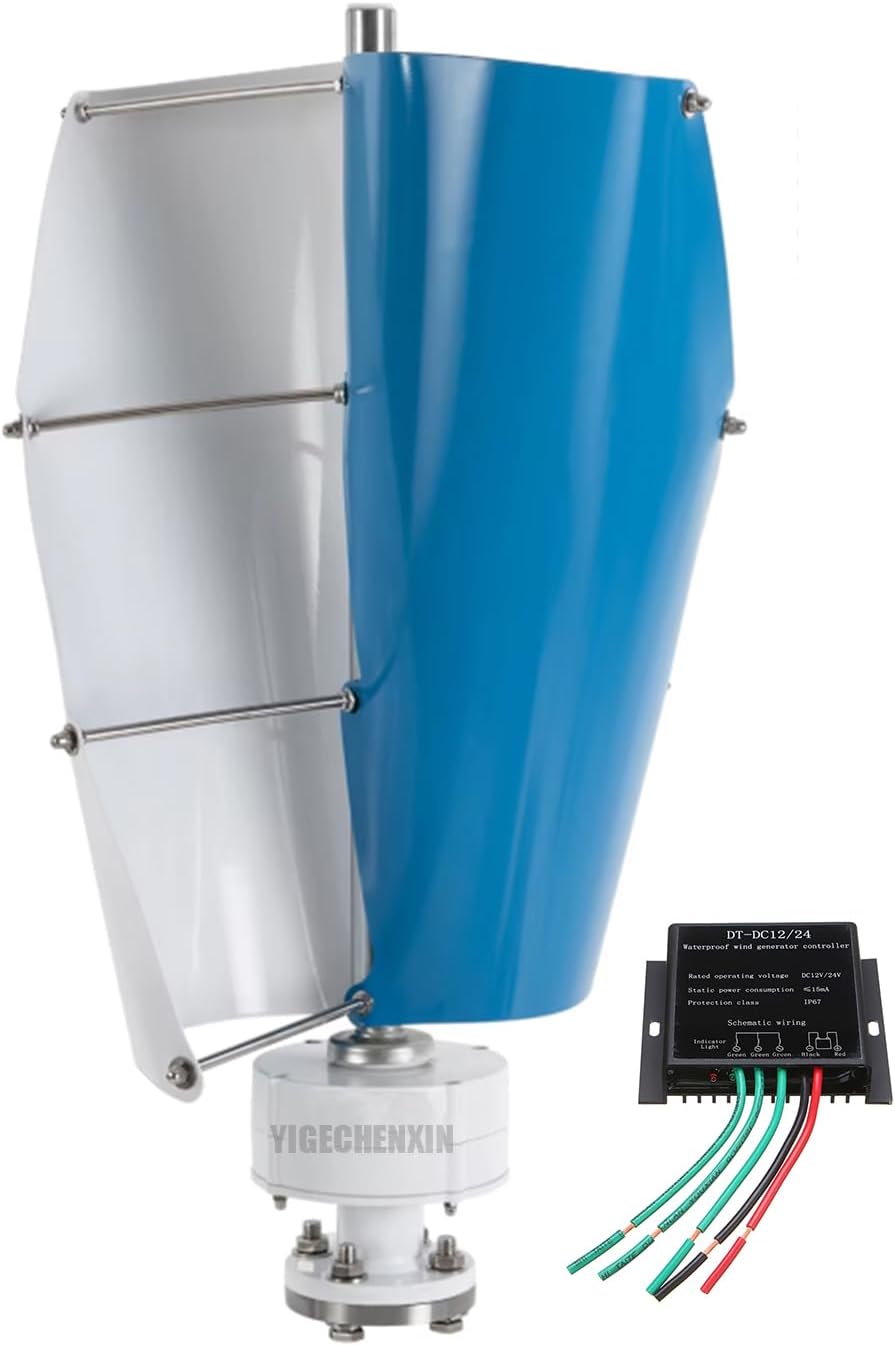 1000W/2000W/3000W Silent Vertical Axis Wind Turbine, Spiral Magnetic Levitation Generator with MPPT Controller, Used for Household Street Lighting(12V/24V/48V)