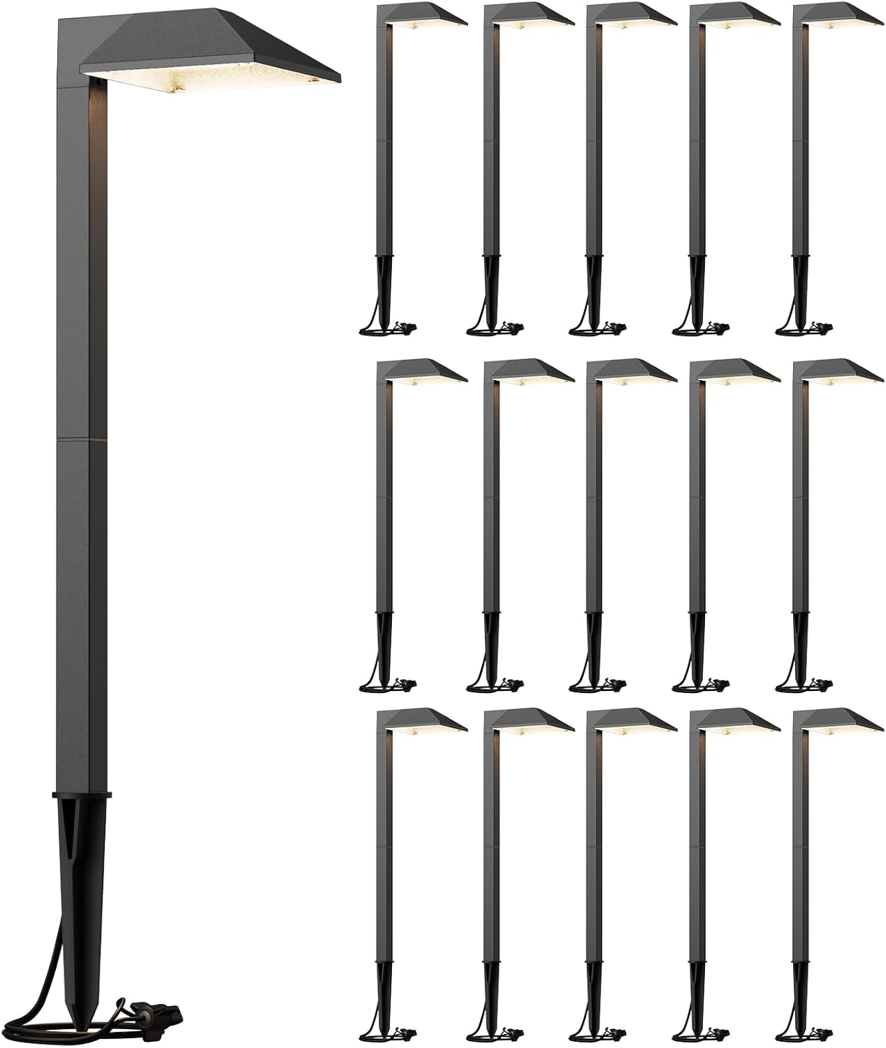 VENUS MANUFACTURING Low Voltage Landscape Lights LED Path Lights 0.6W 22 Lumen Outdoor Pathway Lighting Landscape Lighting 12V AC 3100K for Lawn Patio Yard Walkway Driveway Pathway Garden 16 Pack