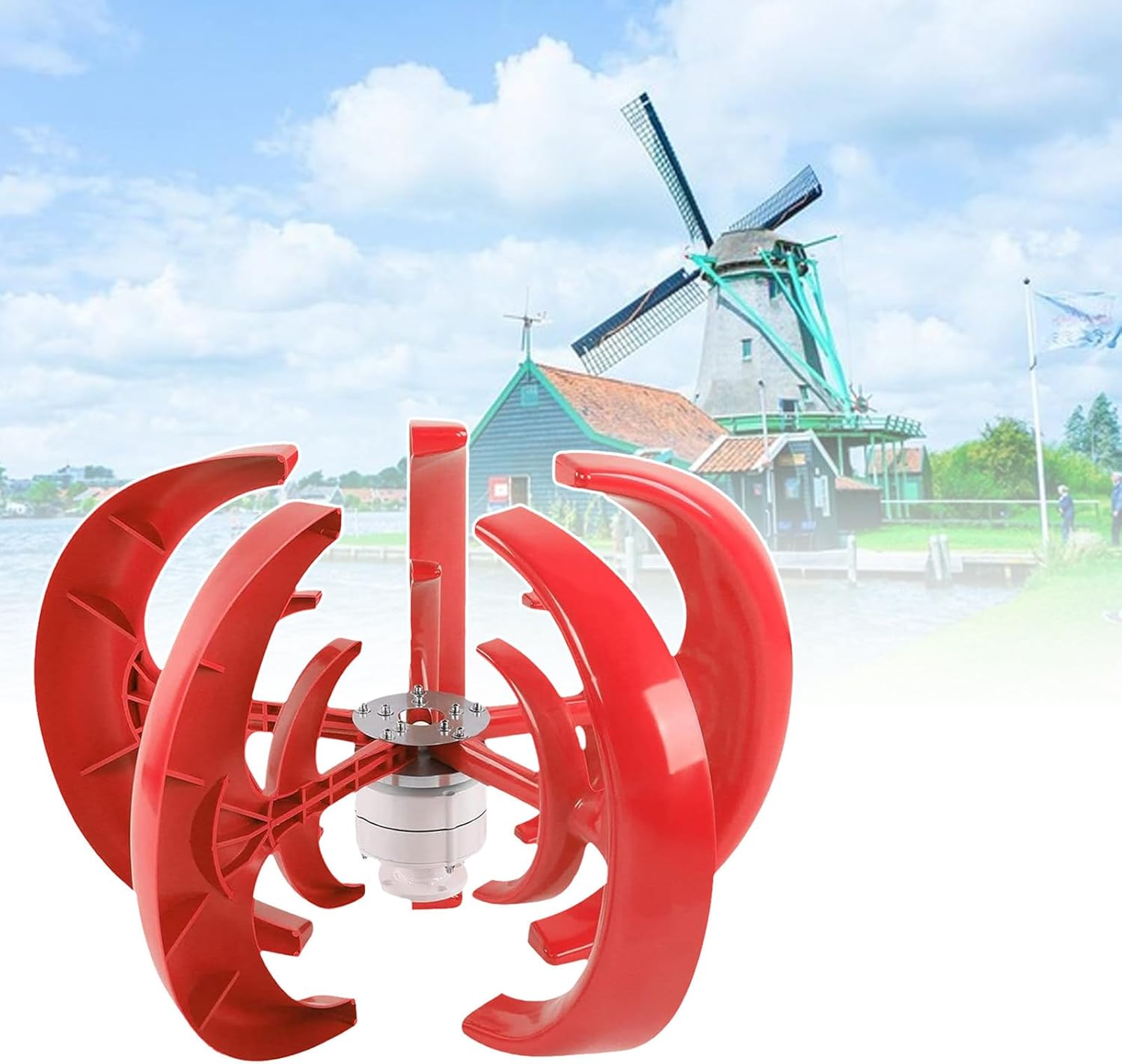 12V Wind Turbine Generator - 5-Blade Design, Dual Bearings, MPPT Controller for High Efficiency - Ideal Renewable Energy Solution for Homes & Weather Stations