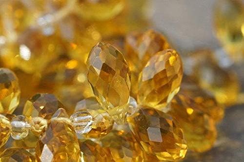 faceted crystal glass honey gold briolette, 11.5x 6 mm wire wrapped briolette, jewelry supplies 4