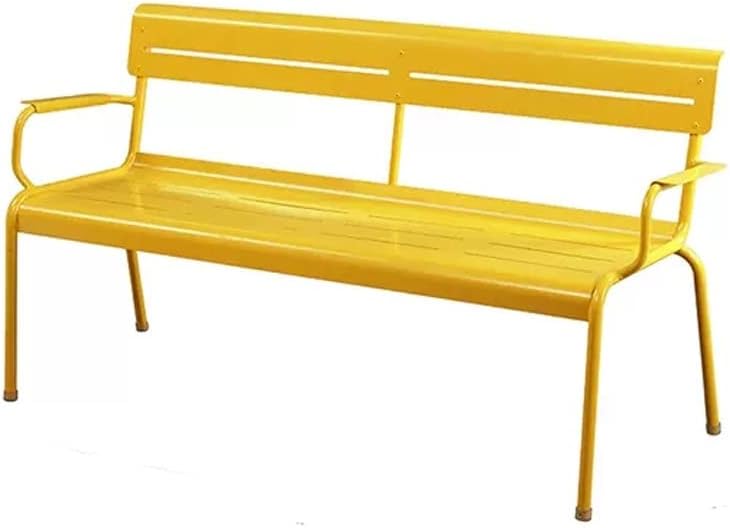 ENGENDER Garden Furniture Outdoor Courtyard Leisure Bench Garden Terrace Aluminum Alloy Double Balcony Backrest Long Chair(B)