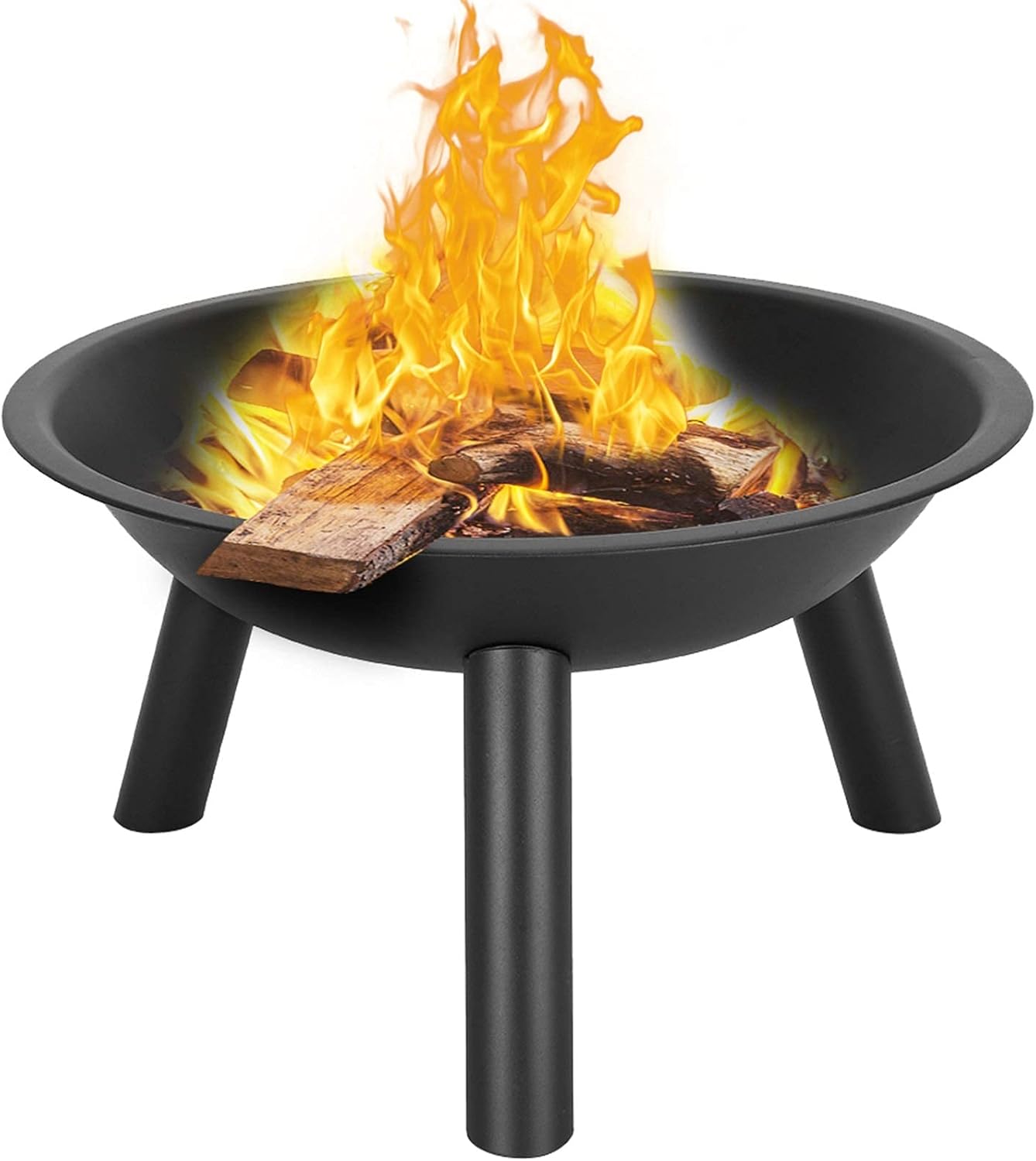 Outdoor Brazier Portable Outdoor Fire Pit Bowl Steel Iron BBQ Grill for Garden Backyard Picnic Camping Beaches Park Portable Burning Brazier