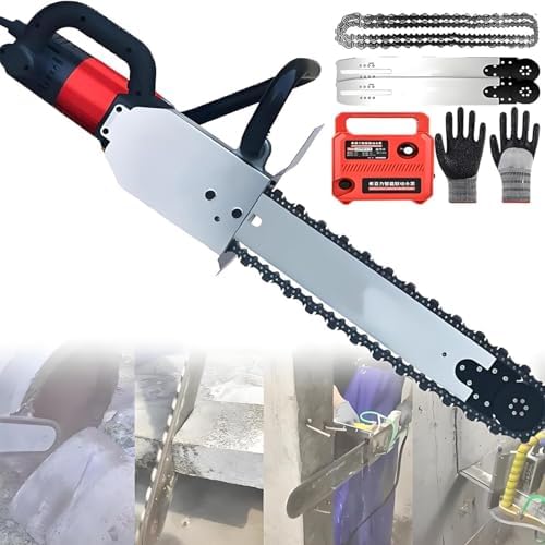 High-Power 8800W Brushless Electric Concrete Chain Saw, 7500 RPM Wet Wall Groove Cutter for Rebar, Marble, Brick - Durable Diamond Chain for Precision Cutting