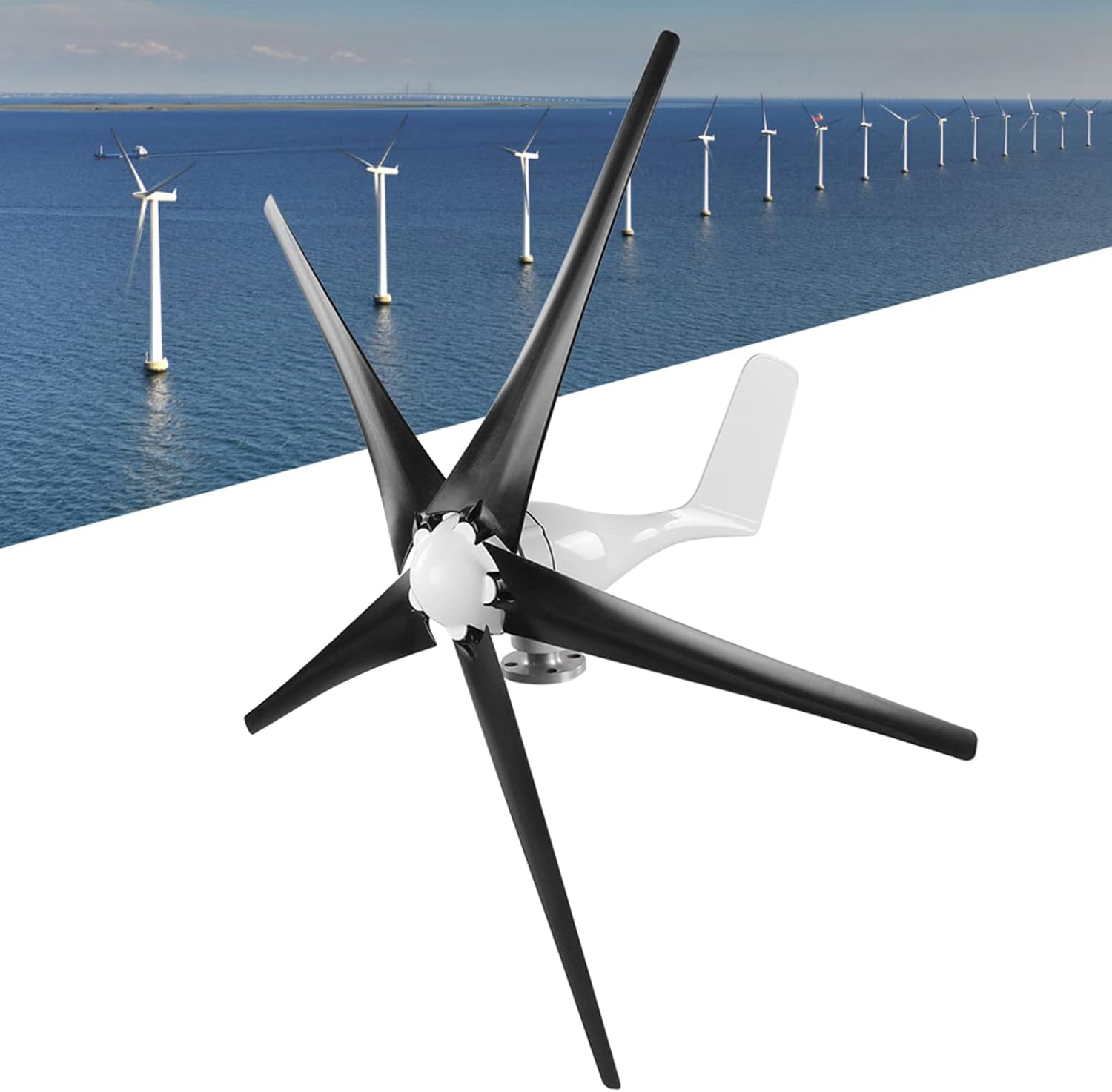 Wind Generator, 1600W 5 Blade Small Wind for Industrial Energy Equipment,Dynamo (12V)