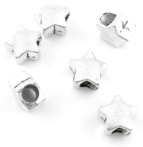 750 Pieces Antique Silver Tone Jewelry Making Charms Findings Fashion Wholesale Supplies Pendant Lots Bulk Supply K8BB3N Stars Loose Beads